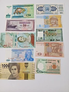 MIXED LOT 10 DIFFERENT WORLD PAPER MONEY BANKNOTES CURRENCY FOREIGN  UNC #6 - Picture 1 of 2