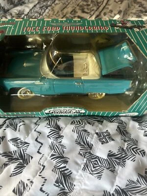 1997 Gearbox 1956 Ford Thunderbird blue Diecast Convertible Pedal Car Bank 1/24 - Image 1 of 4