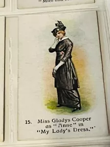 John Player Hijo Tabaco Tarjeta 1916 Pasado Presente Actor Gladys Cooper Vestido - Imagen 1 de 3