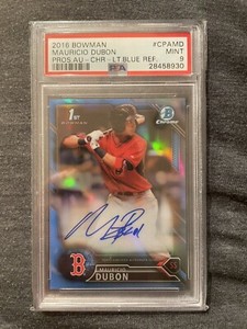 2016 Bowman Chrome MAURICIO DUBON Twitter Light Blue Refractor Auto /10! PSA 9!