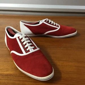 Fred Perry By Swear Red White Suede Leather Shoe Size 44EU 10US - Picture 1 of 12