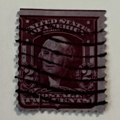 ERROR 1903-1908 US 2C WASHINGTON STAMP WITH DARK BLUE TINT/PAPER - Image 1 of 2