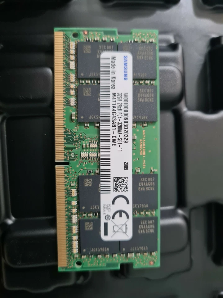 Samsung 32GB 3200 Mhz DDR4 Sodimm single laptop memory module M471A4G43AB1 - Image 1 of 2