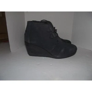 Toms Damen-Booties Forged Steele grau Wildleder Keilabsatz Größe 6 - Bild 1 von 4