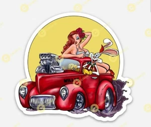 PEGATINA PARA FANS DE WILLYS - Roger Rabbit Jessica Rabbit Willy's Ratfink Rat Fink - Imagen 1 de 1