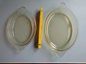 2x Deckel 3041 3042 Saaleglas Schott Feuerfest für Auflaufform DDR - Bild 1 von 5