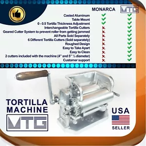 MTG Tortilla Machine - Rullo e manovella completo PK 2 frese incluse 4" e 5,5" - Foto 1 di 3
