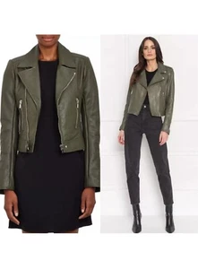 Balenciaga Leather Jacket Moto Jacket Genuine Dark Brown Women's FR 36 US 4 - Picture 1 of 11