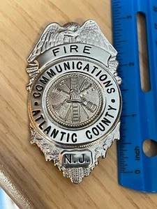 Vintage Atlantic City County NJ Fire Department Badge 3” - Picture 1 of 2