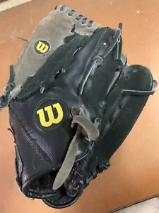 Baseballhandschuh aus echtem Leder schwarz Wilson 12 Zoll RHThrow - Bild 1 von 5