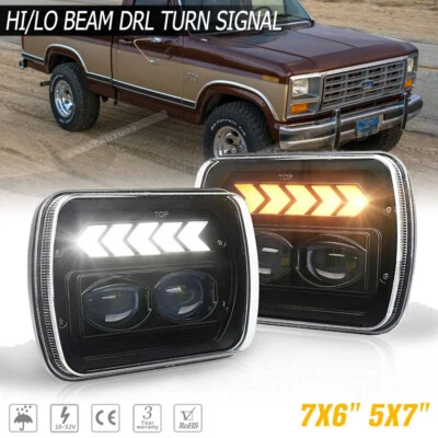 5x7" 7X6" Hi/Lo LED Headlight DOT H6014 H6052 H6054For Ford F-150 F-250 F-350 - Image 1 of 4