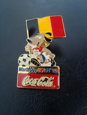 COCA-COLA Coke 1994 World Cup USA Soccer Enamel Pin with BELGIUM Flag VTG