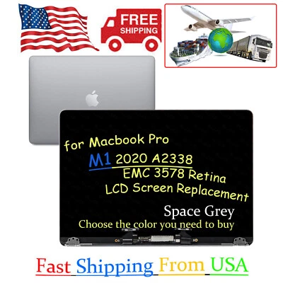 DL_LCD 13" LCD Screen for MacBook Pro 2020 M1 A2338 Assembly Display Replacement Grey