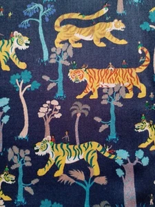 TIGERS TOURING ORGANIC - navy - Liberty Tana Lawn cotton approx 67 x 15 cm - Picture 1 of 3