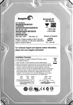 Hard Drive Seagate barracuda It ST3250820NS 250GB 7200U/Min 8MB SATA II 3.5 " - Image 1 of 3