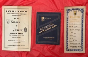 1947 Kaiser - Original Owners Manual / Service Policy - LOT - Imagen 1 de 13