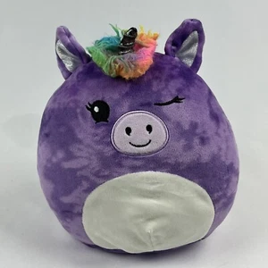 Squishmallows Purple Winking Unicorn, Rainbow Hair, 10" tall - Picture 1 of 8