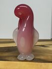 Rare Vintage Murano Art Glass Pink Penguin  Bird Figurine Sculpture   675