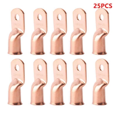 25X 3/0 5/16" Ring Cable Lug Crimp Bare Copper Terminal Power Ground Wire - Image 1 of 4