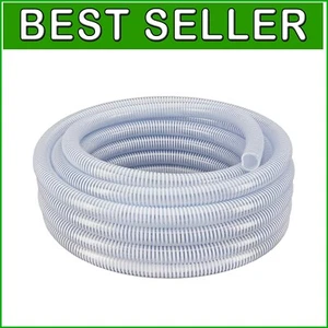 Versatile 1" ID x 25 ft Clear PVC Discharge Hose for Agriculture & Construction - Picture 1 of 4