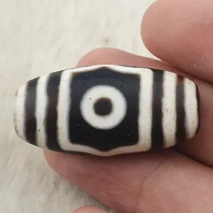 Top Quality Antique 3 Beautiful Eyes Himalayan Tibetan Agate Dzi Bead Amulet - Picture 1 of 20