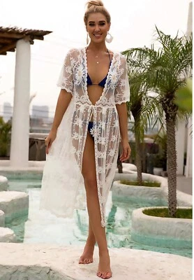 Kimono Club Moda Boho de Encaje para Nadar $120 Talla Única ¡Nuevo! Foto 1 de 4
