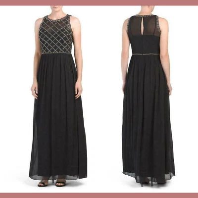 NEW Adrianna Papell Embellished Bodice Sleeveless Chiffon Gown [SZ 12 ] #F649 - Image 1 of 4