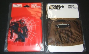 Lote de 2 MASCARILLAS JUVENILES NUEVAS/SIN ABRIR - SPIDERMAN & CHEWBACCA - Imagen 1 de 2