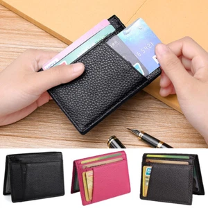 Business Faux Leather Wallet Bifold Mini Credit Card Money Coin Holder Purse  - Bild 1 von 12