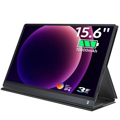 15,6 Zoll Tragbarer Battery Monitore 1920 * 1080 Full HD Second Display w/Akku   - Bild 1 von 4