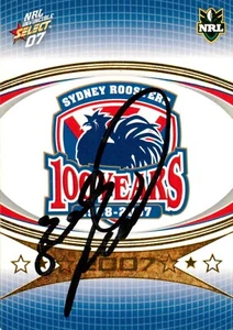Signed 2007 Sydney Roosters NRL Select Invincible Card - Brad Fittler - Picture 1 of 3