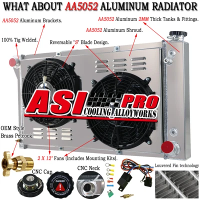 4 Rows Radiator Shroud Fan For 1967-1972 69 Chevrolet C/K C10 C20 K10 K20 Pickup Foto 1 de 4