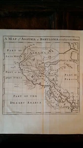 1747 ANTIQUE COPPER PLATE MAP - ASSYRIA & BABYLONIA -  BOWEN AFTER MOLL - Picture 1 of 5