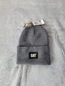 Caterpillar Logo CAT Gray Cuffed Beanie Cap Hat Officially Licensed OSFM NWT - Picture 1 of 6