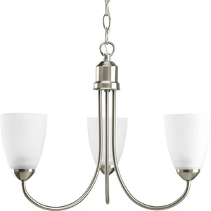 Progress Lighting P4440 Nickel Gather 3-Light 19"W Chandelier - Picture 1 of 7