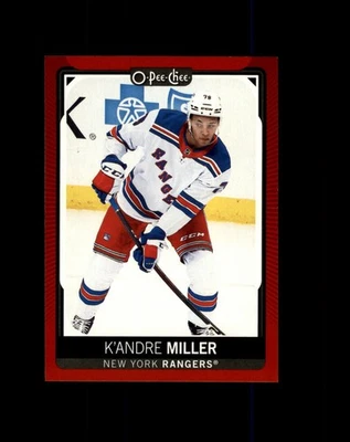 #297 K'Andre Miller New York Rangers 2021-22 O-Pee-Chee Red Border Parallel SP - Image 1 of 2