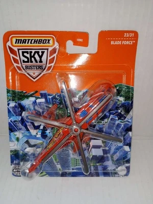 Matchbox 2021 Diecast Sky Busters BLADE FORCE Helicopter Red  - Image 1 of 4