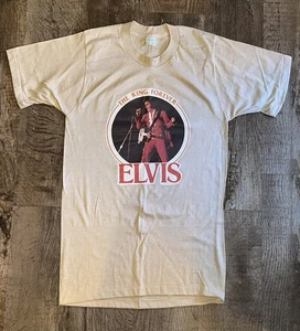 Ungetragenes Vintage 70er Jahre ELVIS PRESLEY "THE KING FOREVER" T-Shirt Gr. Small - Bild 1 von 2