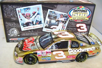 1:24 ACTION 2008 #3 GOODWRENCH 1998 DAYTONA 500 DALE EARNHARDT SR GOLD CHROME - Image 1 of 4