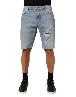 Bermudas de mezclilla envejecidas de algodón azul Dolce & Gabbana auténticas para hombre Foto 1 de 4