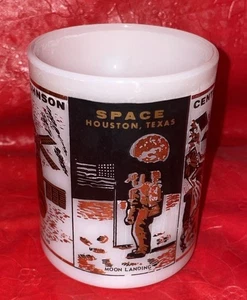 Vintage Federal Glass Milk Glass Johnson Space Center Houston Texas Mug Cup - Picture 1 of 16