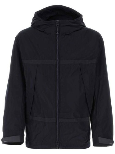 Giacca leggera con cappuccio Burberry logo applicato 133026960