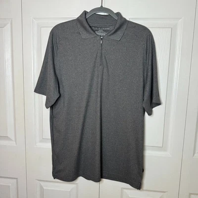 Via Europa Men's Size M Gray 1/4 Zip Polo Polyester Golf Sport Performance Shirt - Image 1 of 4