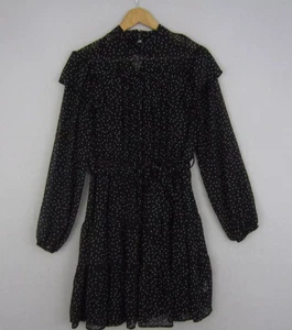 Preview Dress Womens 12 Black White Polka Dots Fit Flared Flowy Career Event - Picture 1 of 18