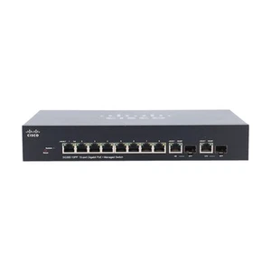 Cisco SG300-10PP 10 Port Gigabit PoE+ Managed Ethernet Switch - Afbeelding 1 van 4