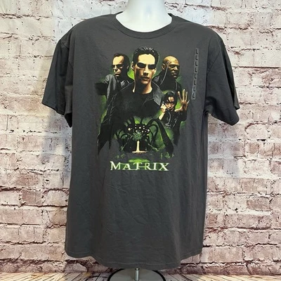 Matrix Men’s Gray The Matrix 1999 Neo Cast Graphic Print Short Sleeve T Shirt L - Image 1 of 4