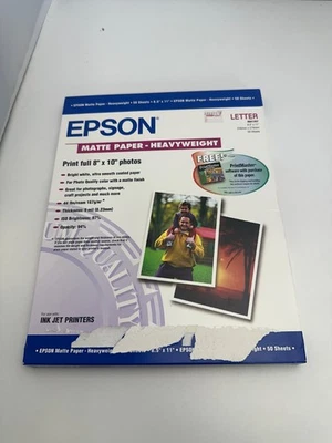 Epson S041257 Matte Paper Heavyweight Letter 8.5" X 11" -  50 Sheets - Image 1 of 2