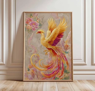 Pôster Phoenix Bird – Arte de parede fogo místico da decoração mitologia chinesa - Imagem 1 de 4