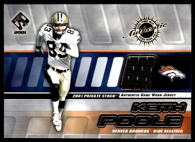 2001 Pacific Private Stock #53 Keith Poole Game Worn Gear Denver Broncos - Image 1 of 2