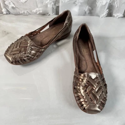 Sandalias Huaraches de cuero metálico Natural Soul dorado bronce confort crucero 6M Foto 1 de 4